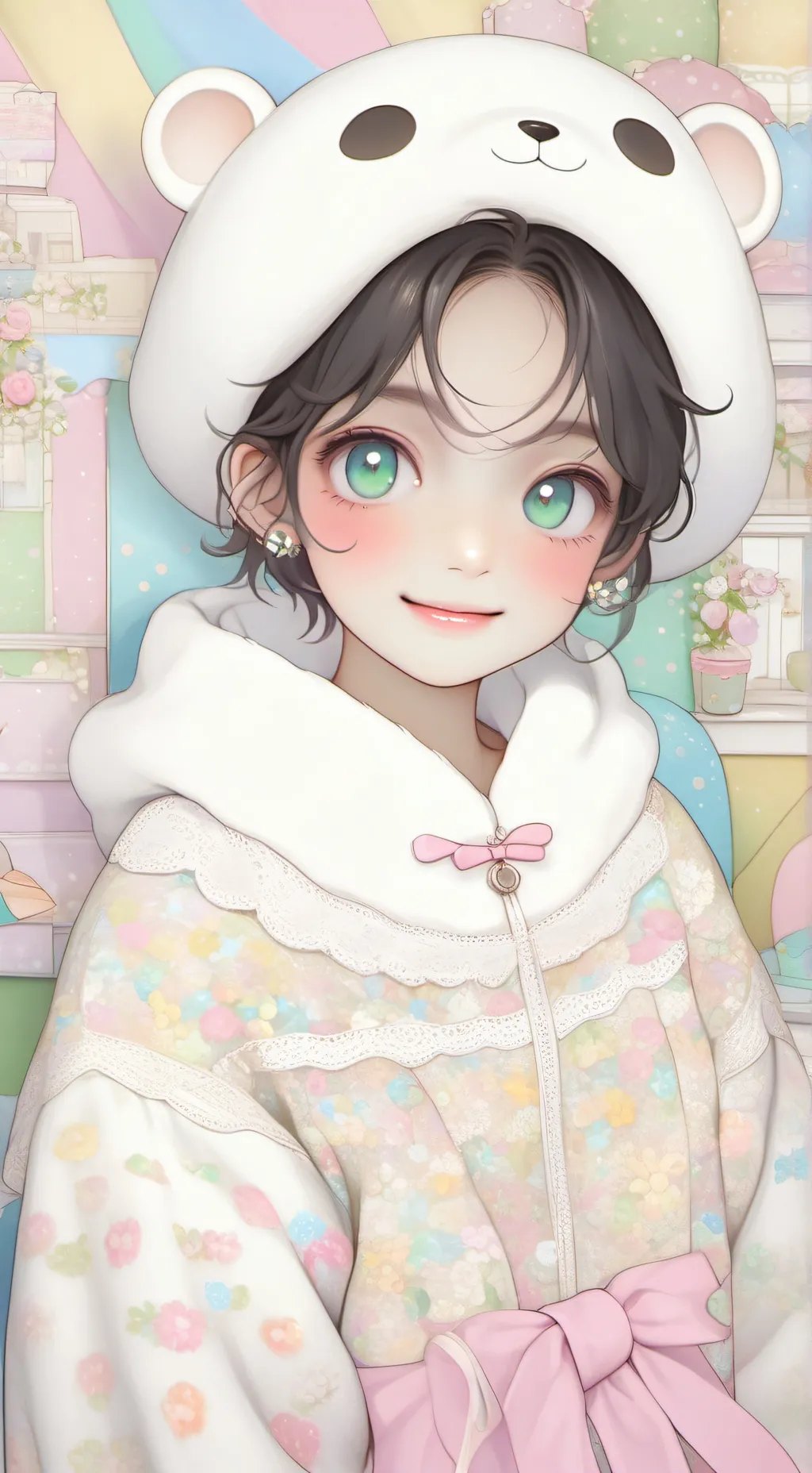 ai character: 🎀luna🐼 background