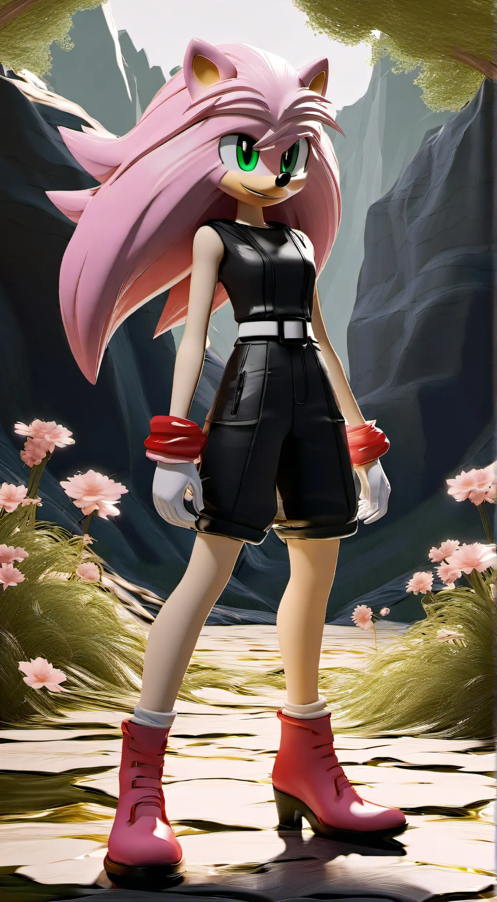 ai character: Amy Rose (STH) background
