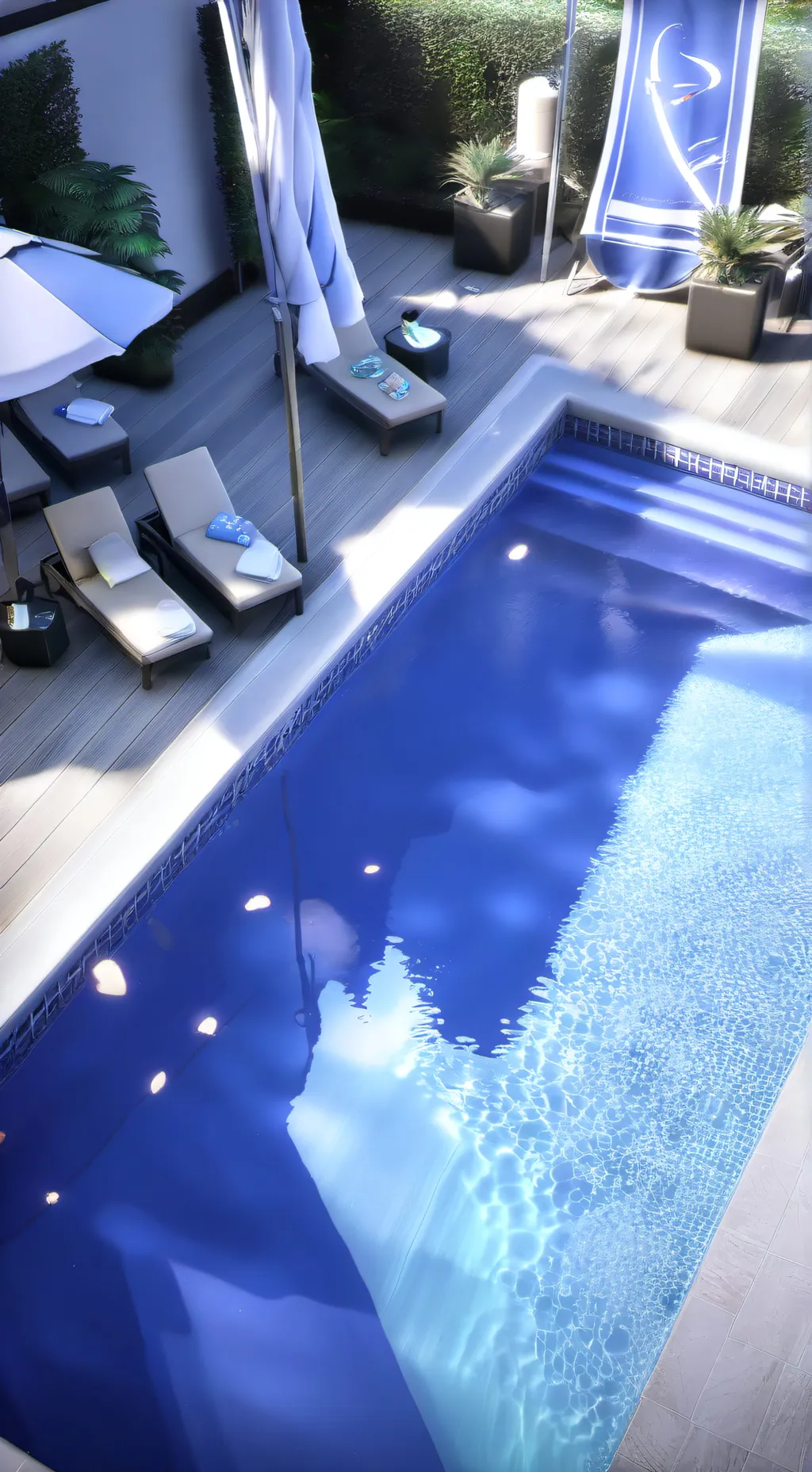 ai character: GC pool party background