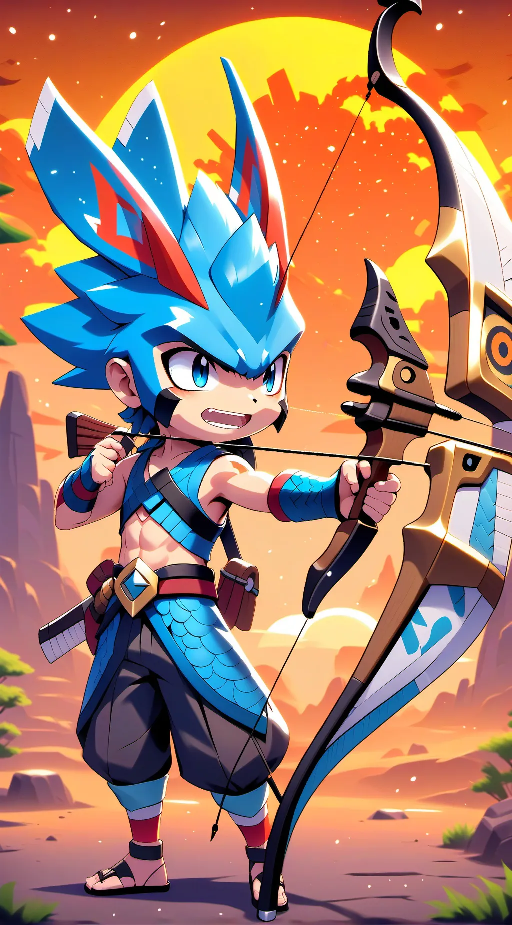 ai character: Bow and arrow background