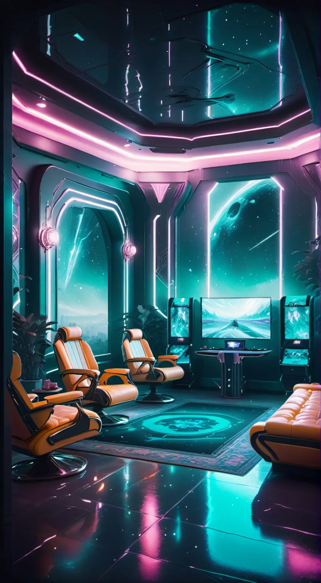 ai character: Abandonedgameroom background