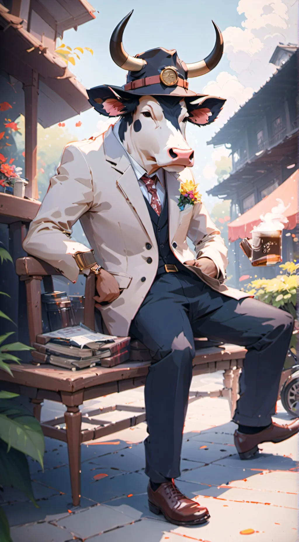 ai character: Moosen the cow  background