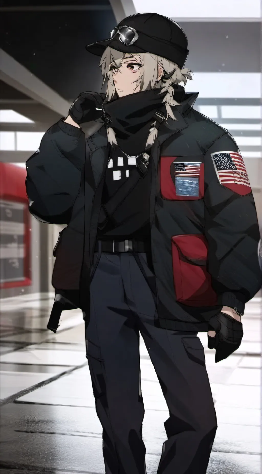 ai character: black eye background