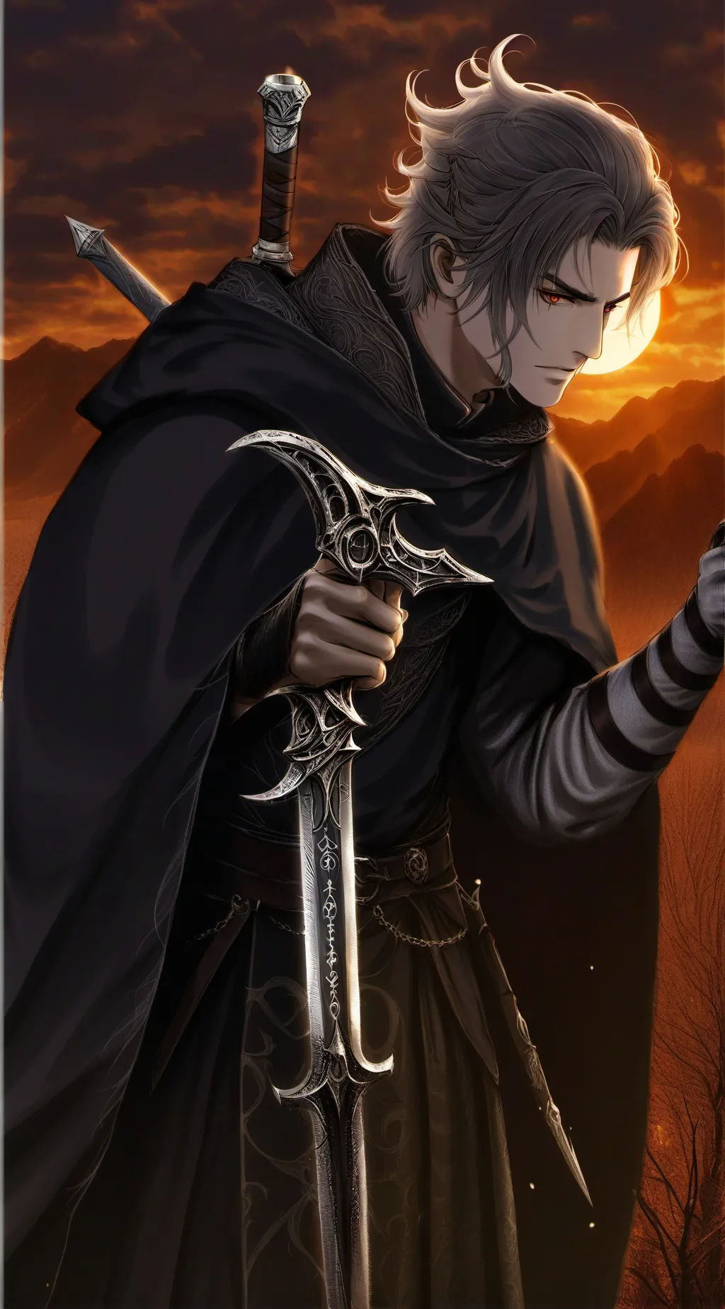 ai character: sun background