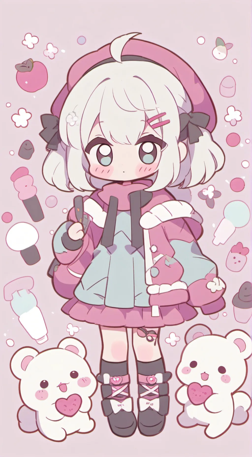 ai character: Клубничка background