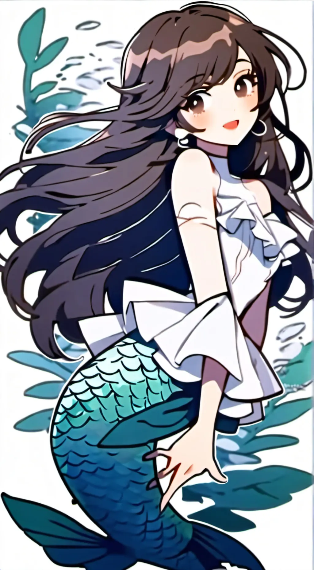 ai character: Deku x yn mermaid background