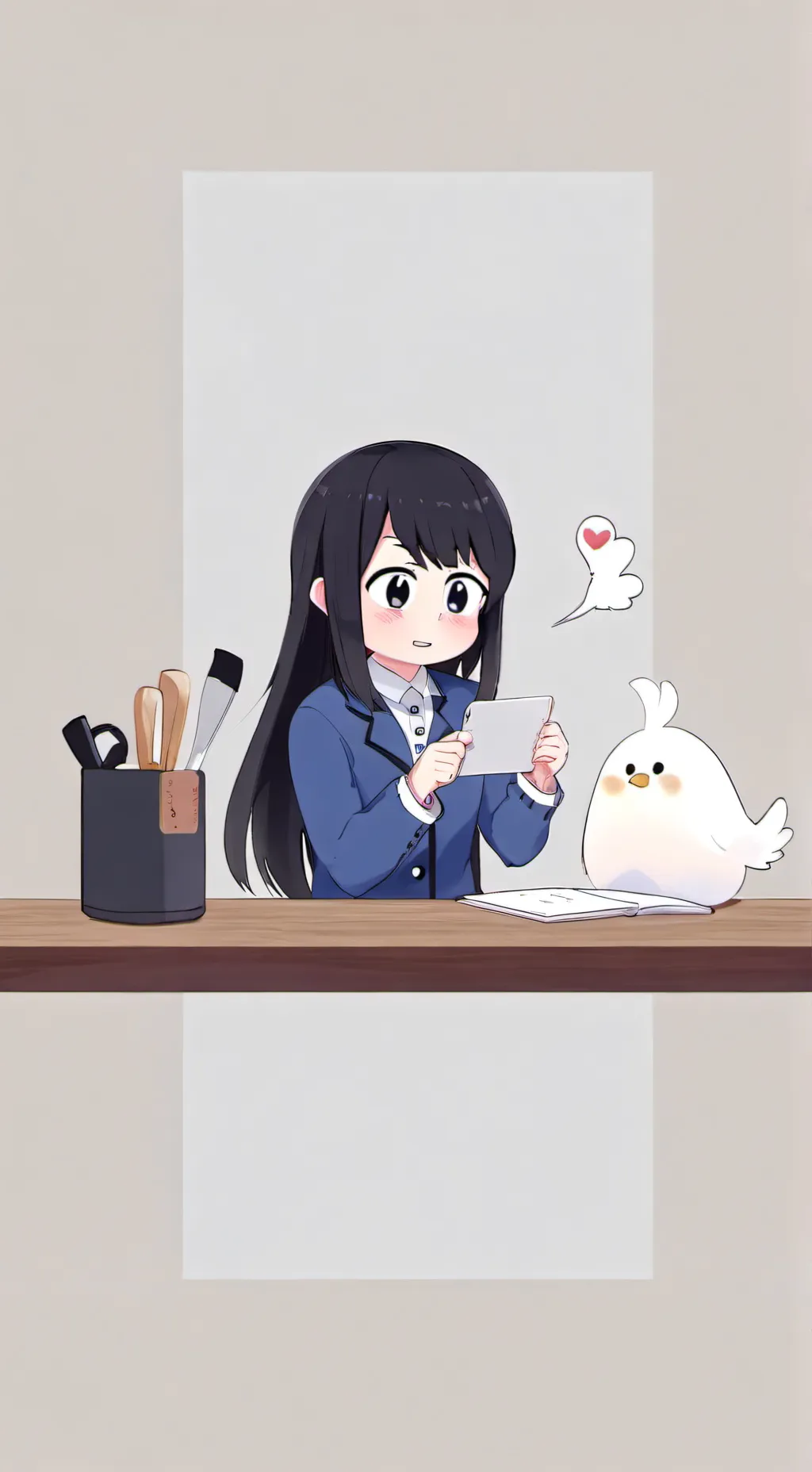 ai character: KomiXTadano  background