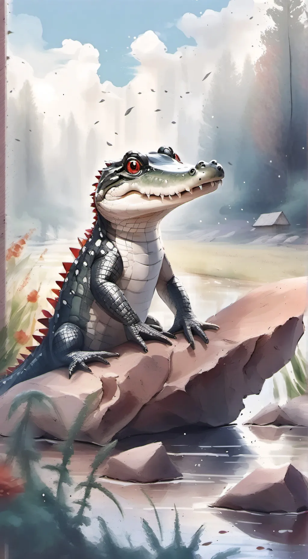 ai character: Baby Crocodile background