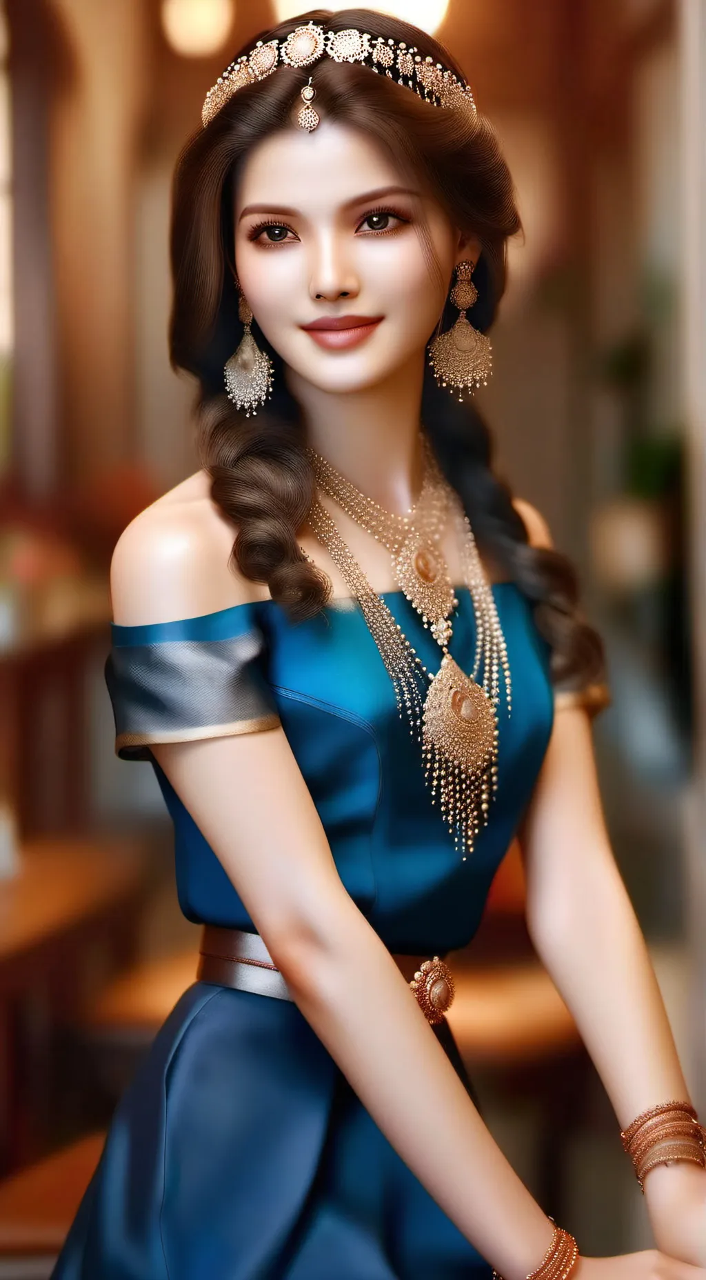 ai character: Asia queen background