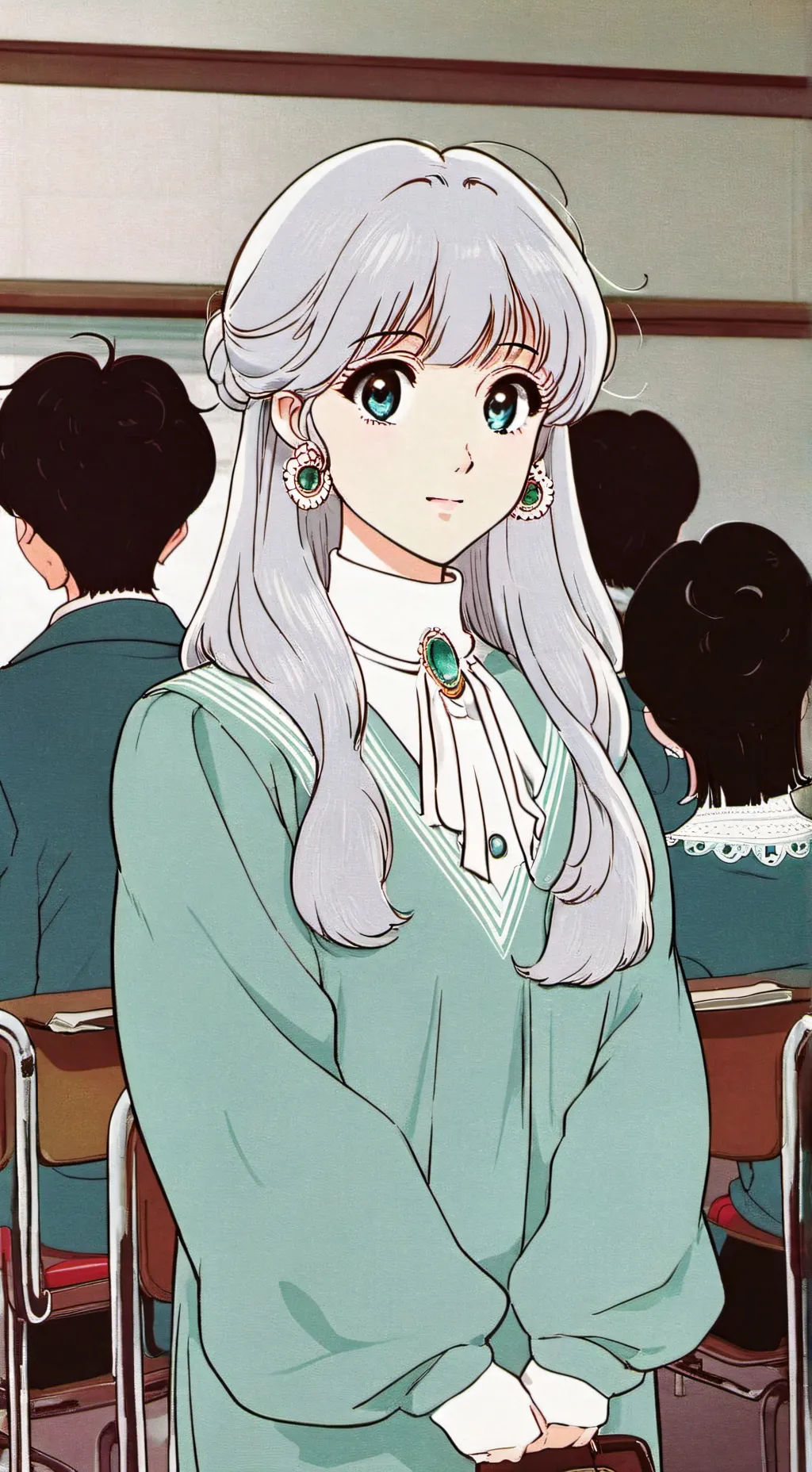 ai character: classroom background