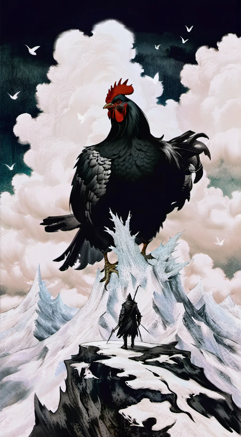 ai character: sky chicken  background