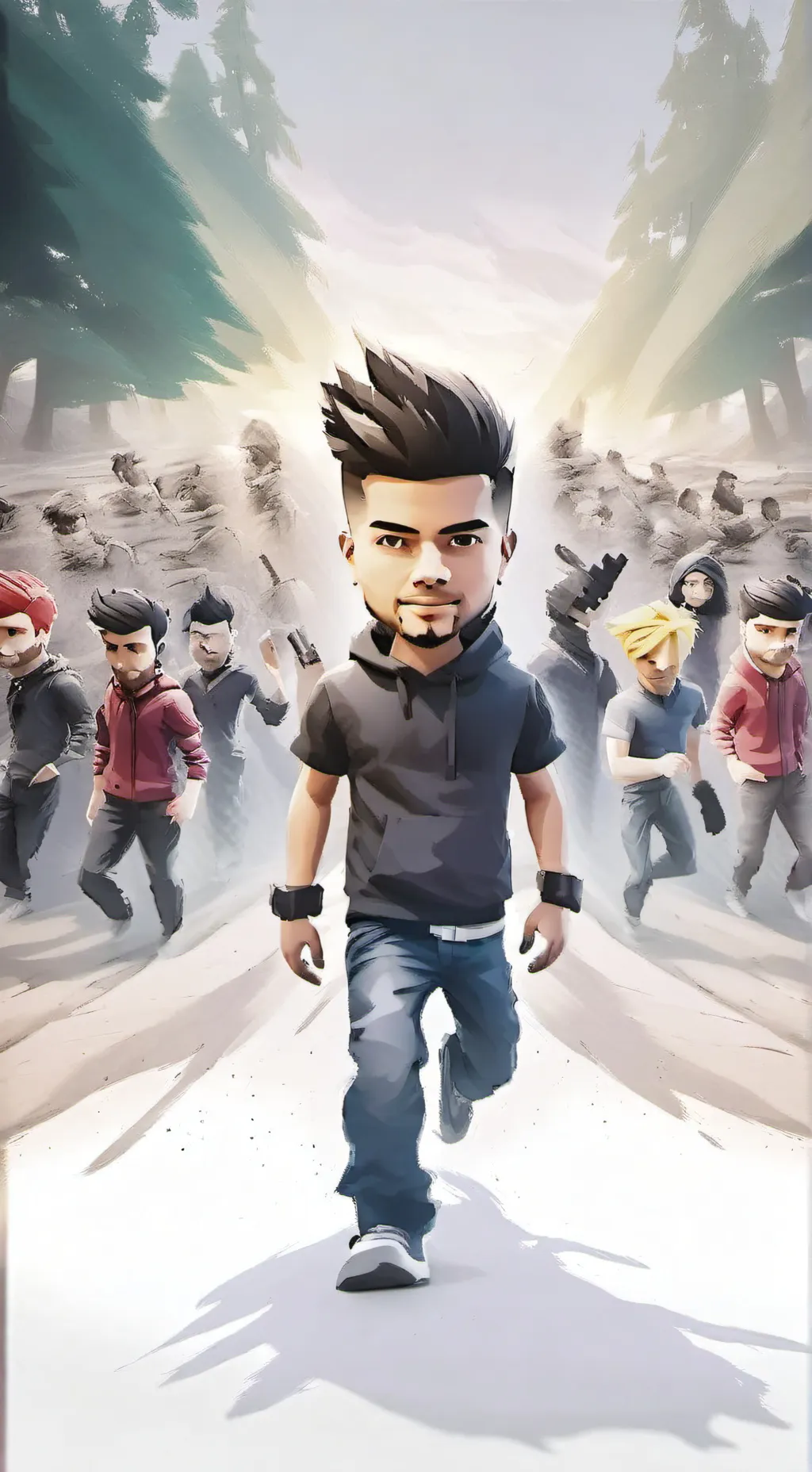 ai character: Bunch of ytbers background