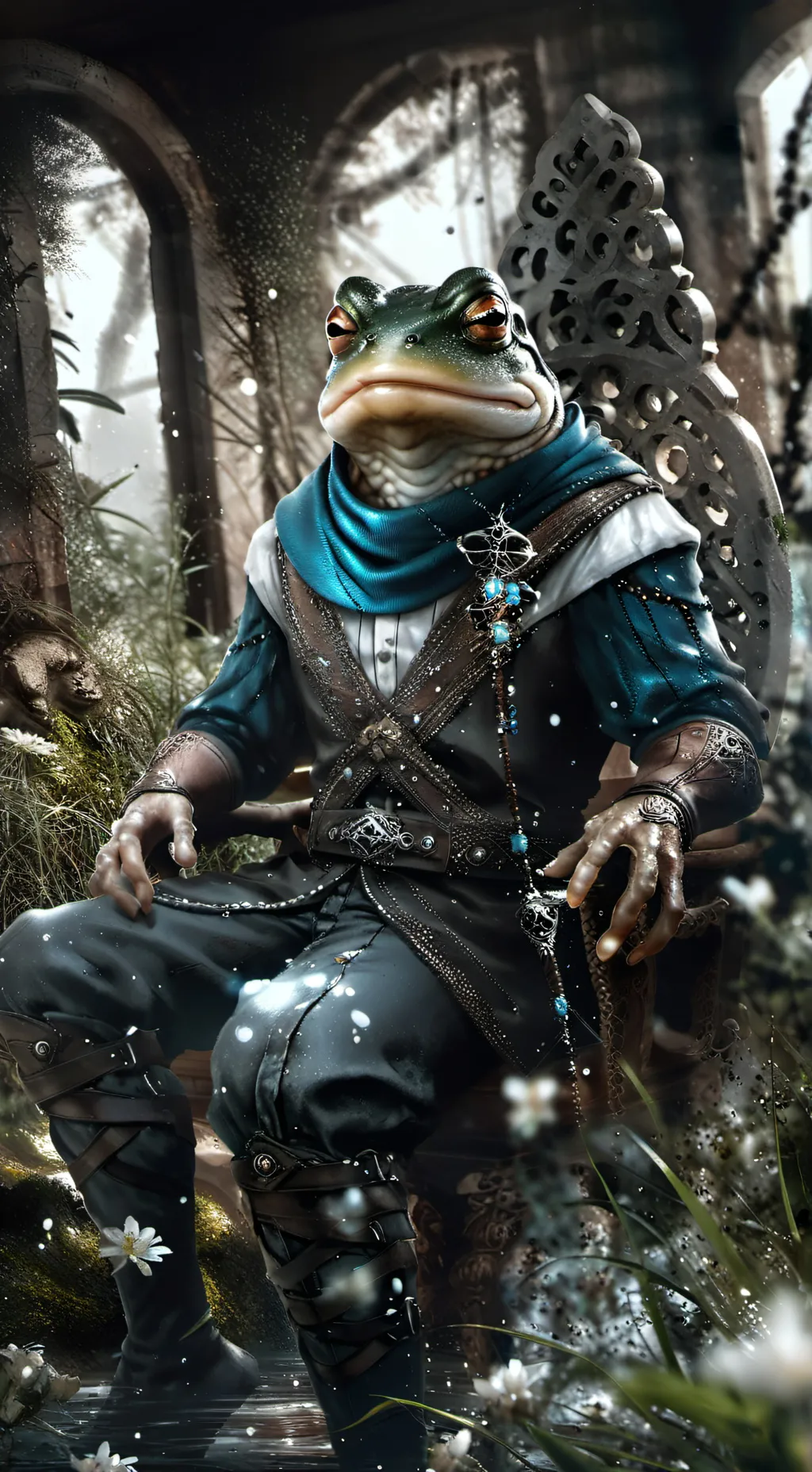 ai character: frog background