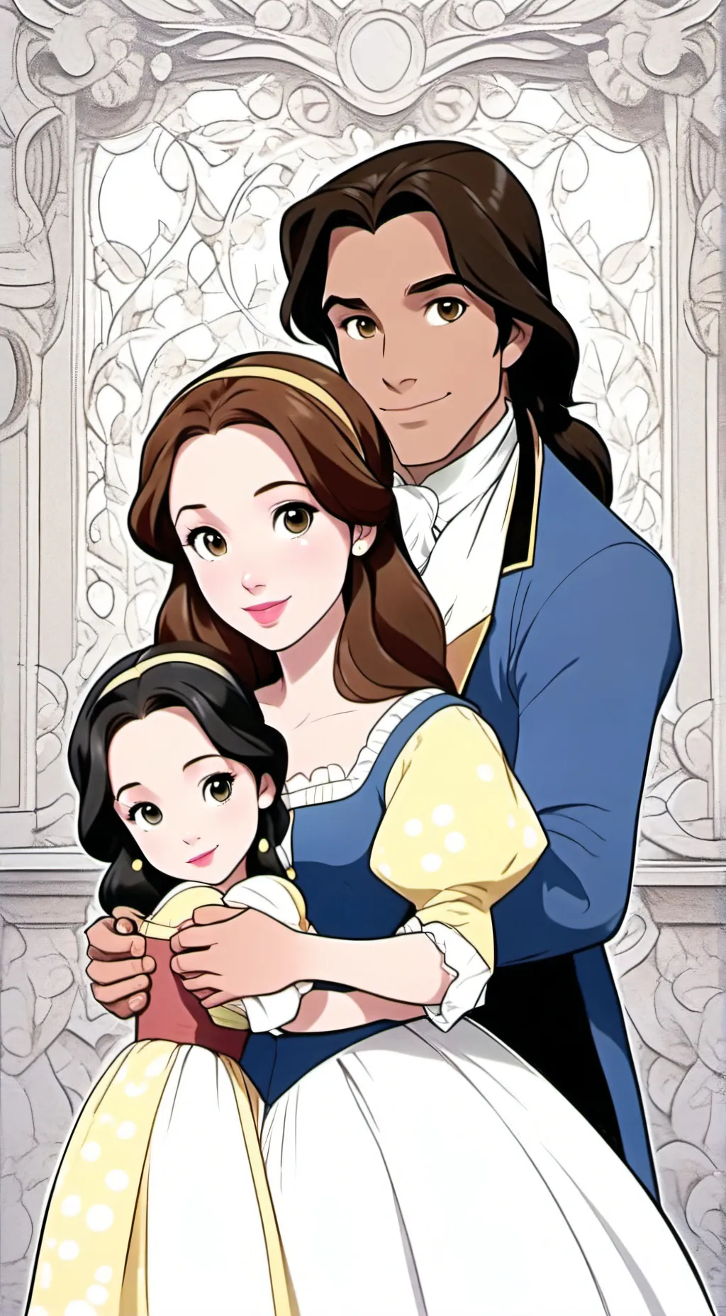 ai character: belle Adam zoie  background