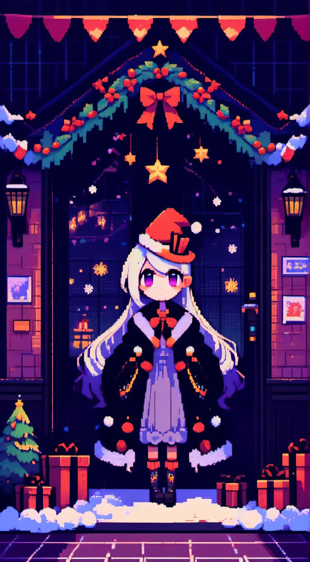 ai character: HH Christmas  background