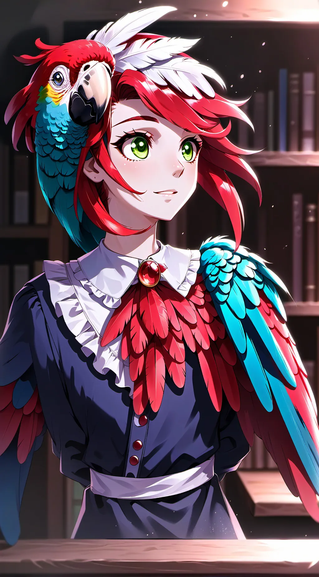 ai character: милое злобное перышко background