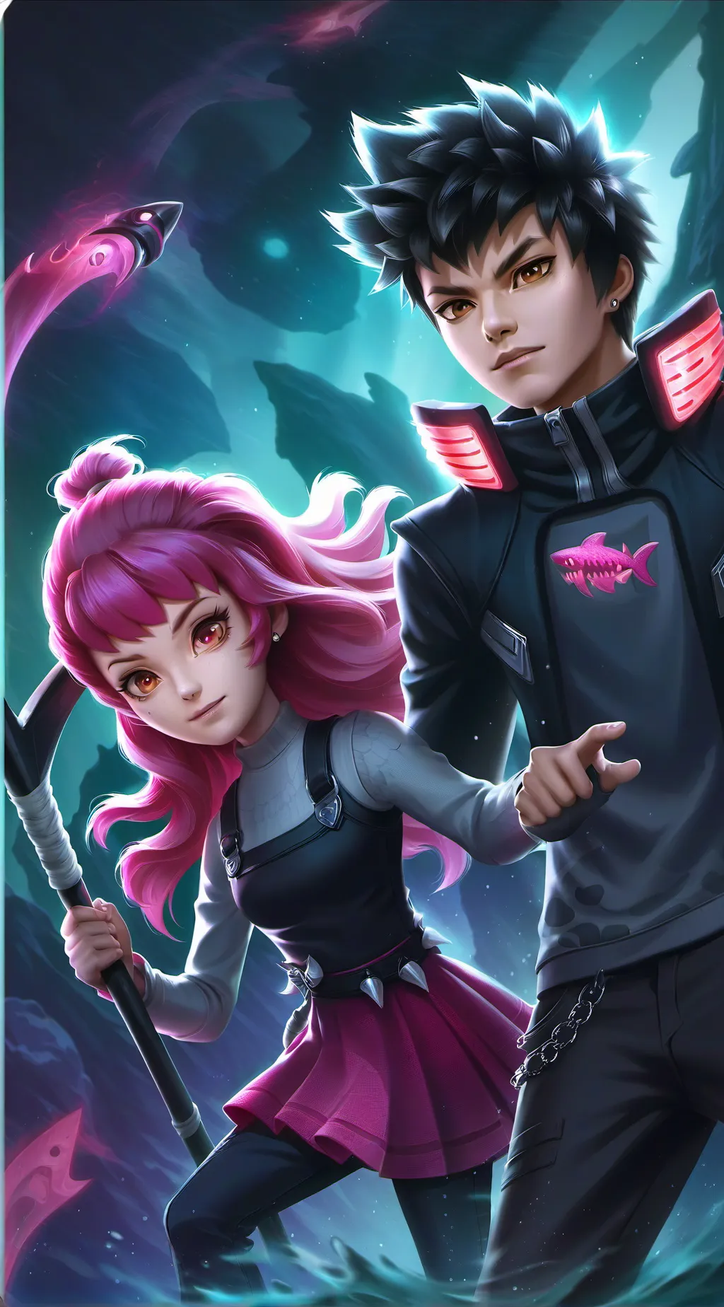 ai character: Sharkie and LG background