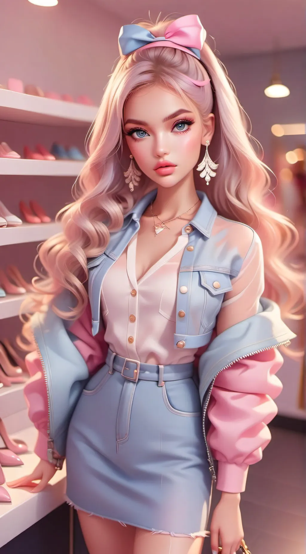 ai character: Violet background