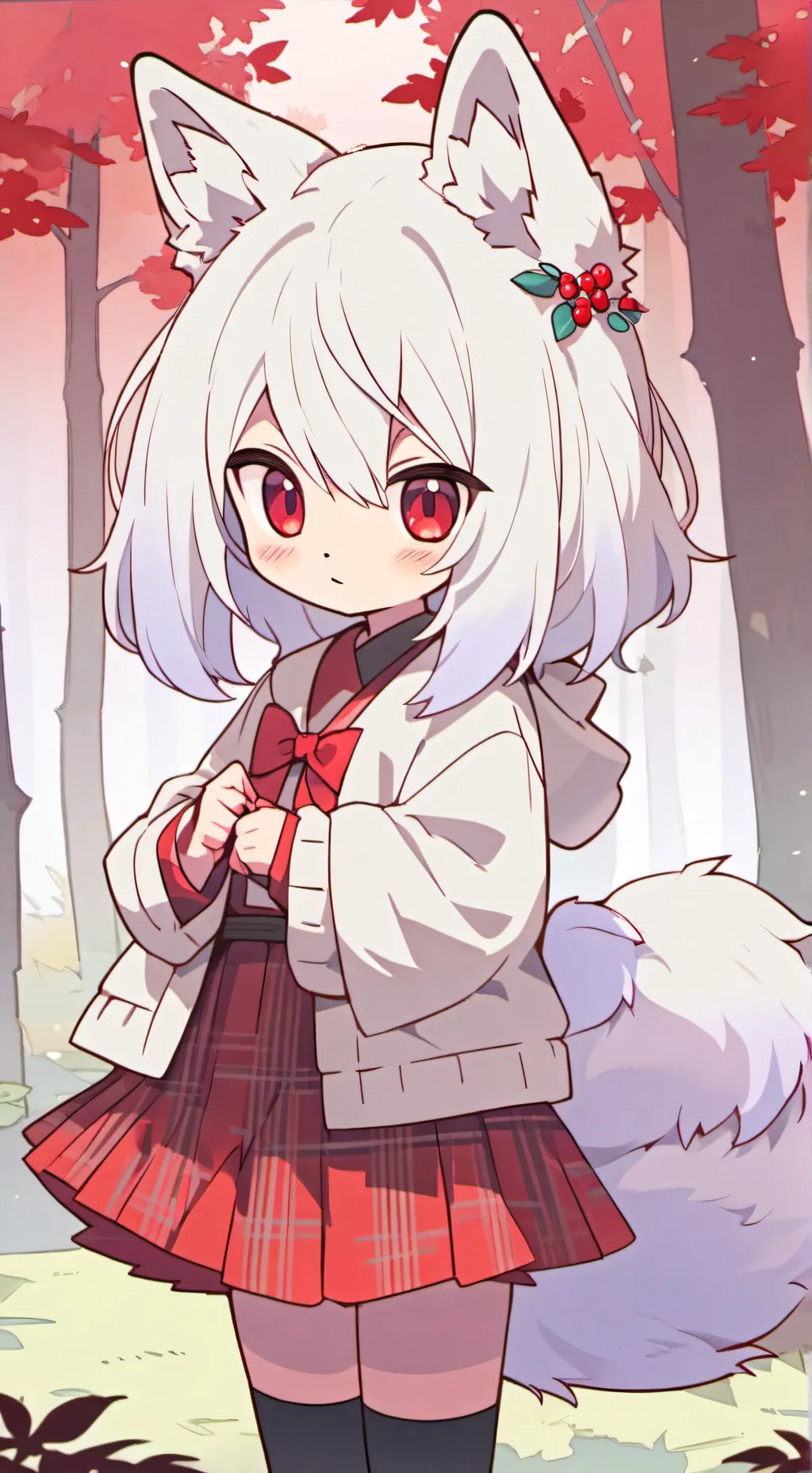 ai character: Red-Eyed Wolf Spirit background