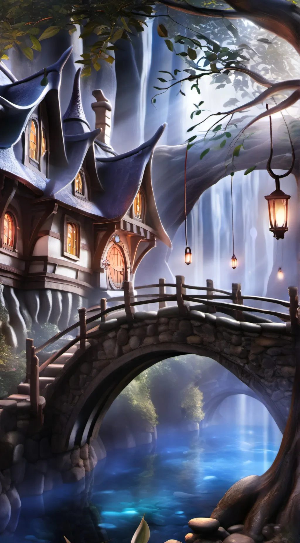 ai character: Mythical forest   background