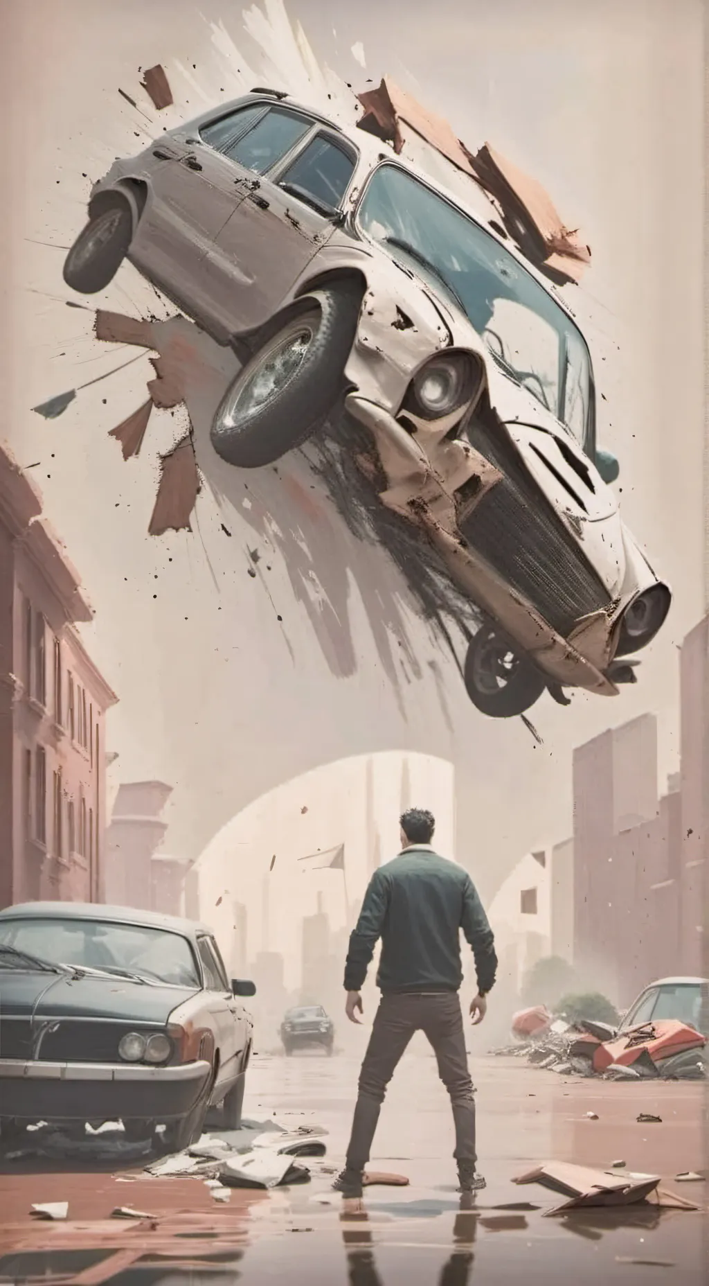 ai character: HP car crash background