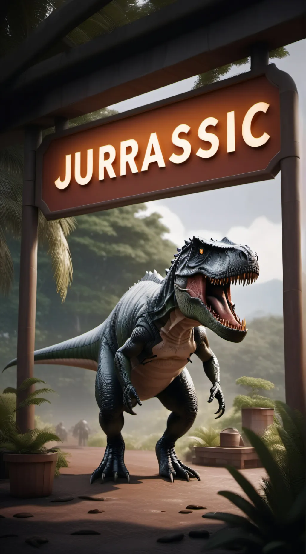 ai character: Jurrasic park  background
