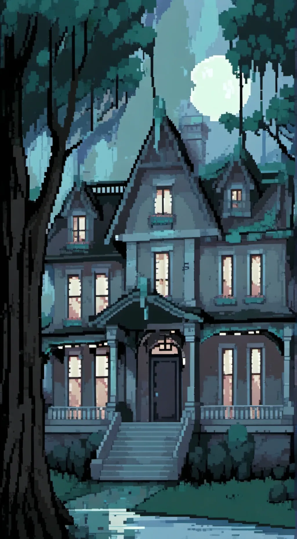 ai character: the haunted house🕸 background