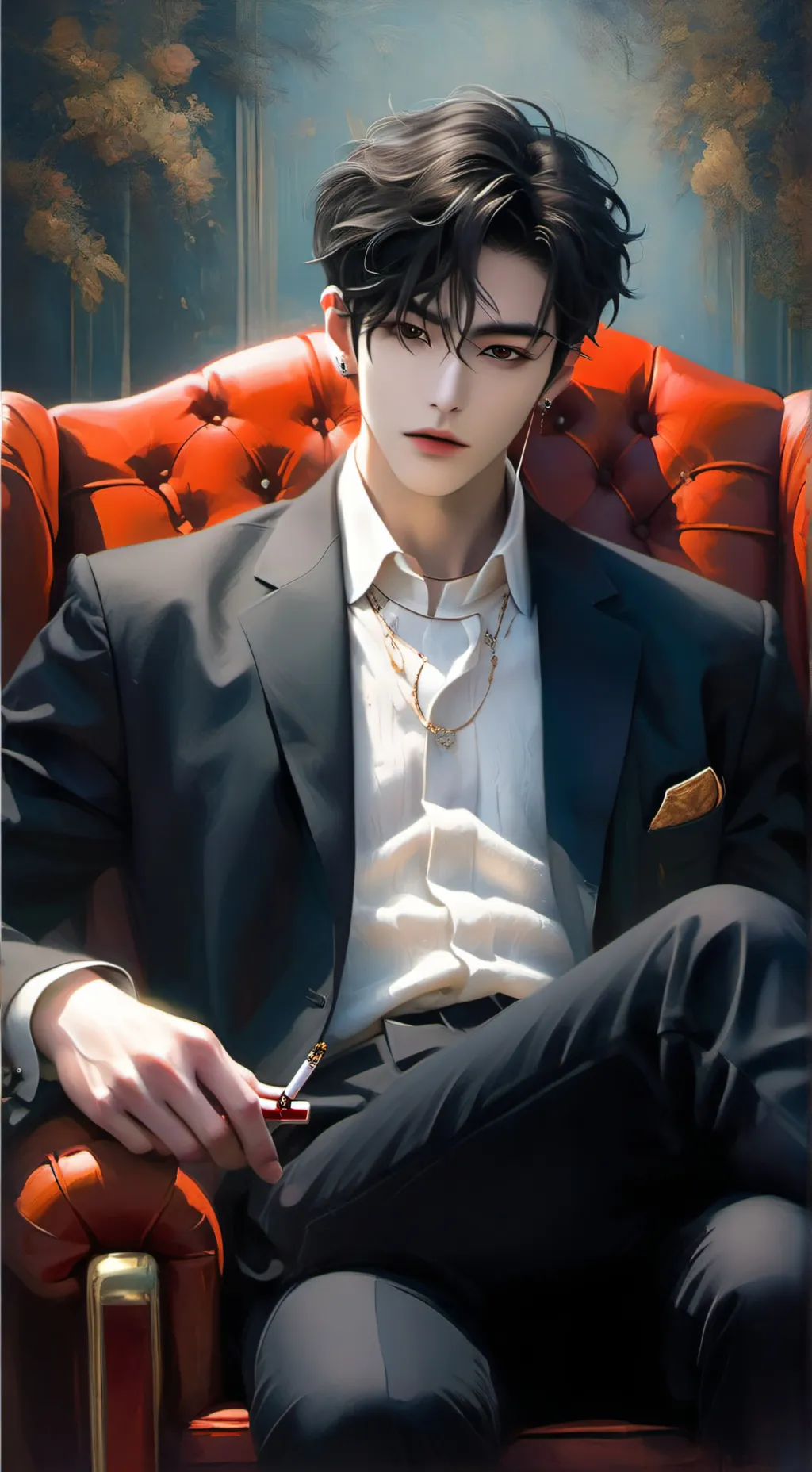 ai character: Adrian Black background