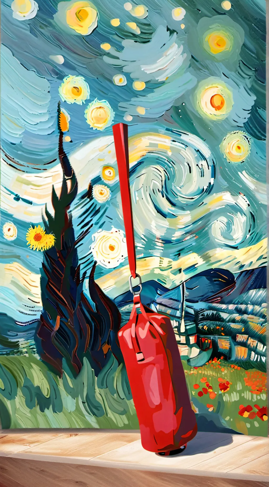 ai character: Punching bag background