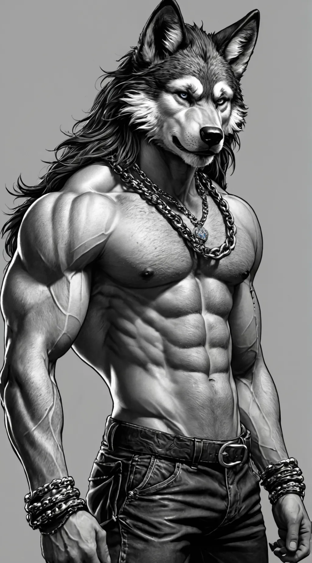 ai character: lobo en gris background