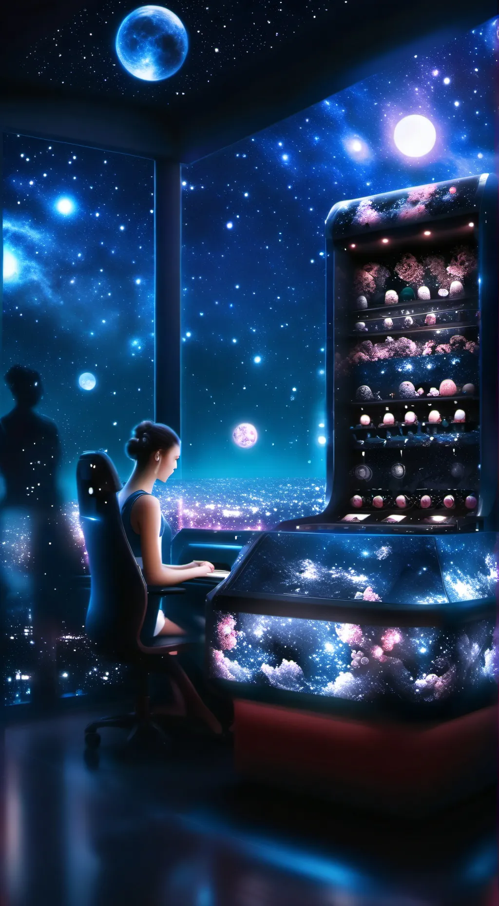 ai character: Bra machine background