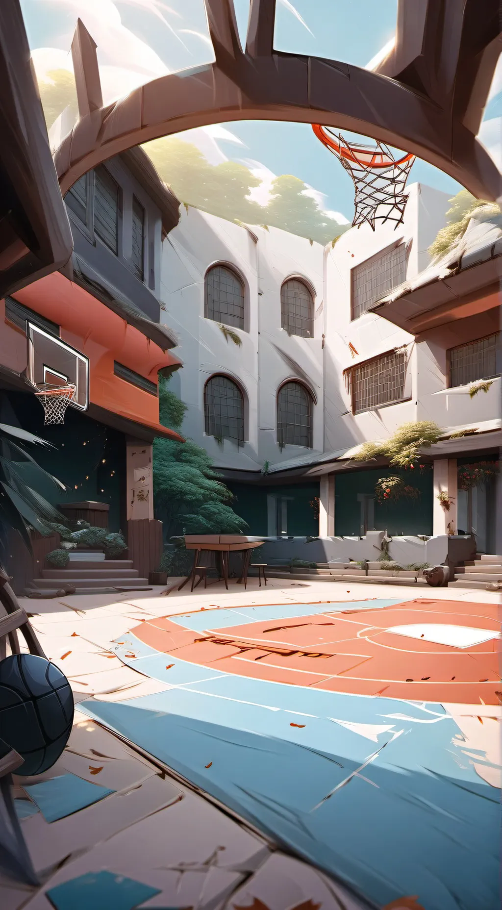ai character: basketball boys background