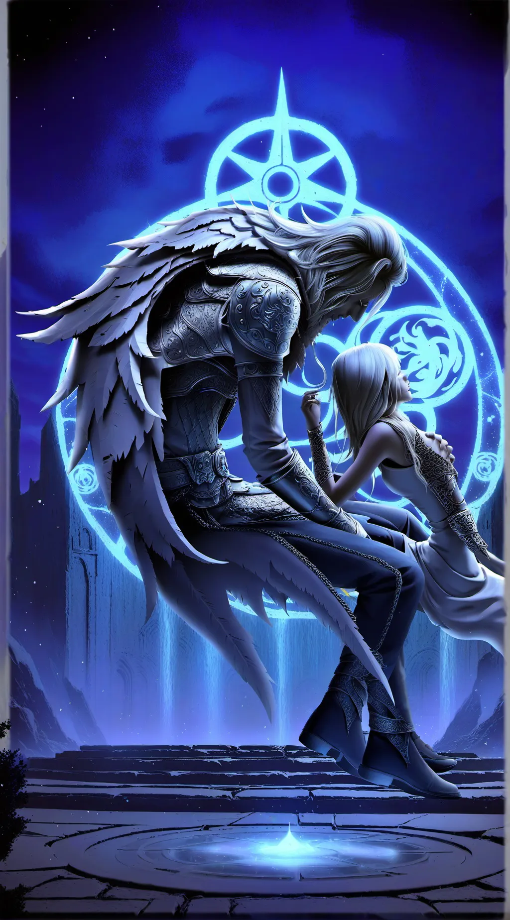 ai character: ange vs demon background