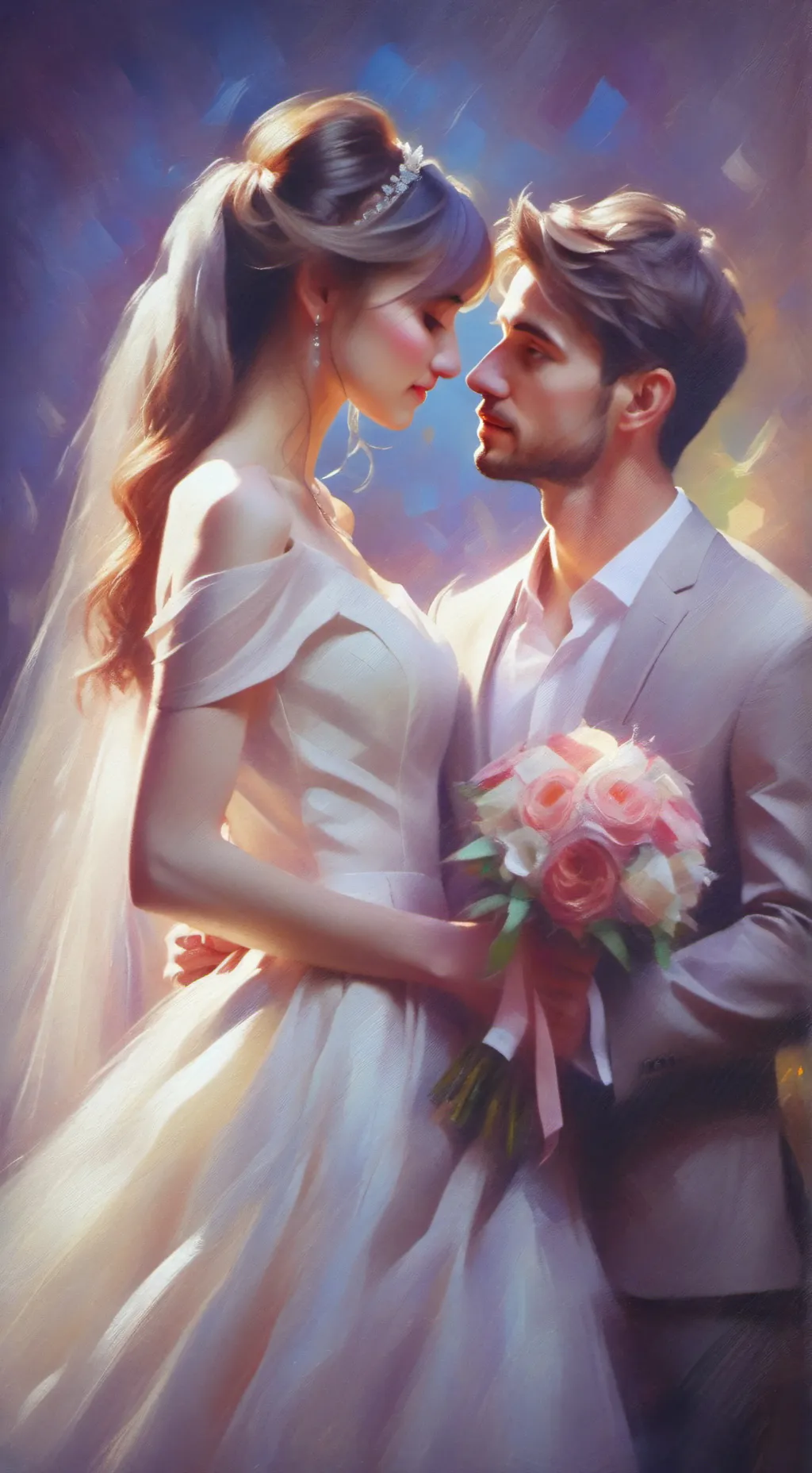 ai character: Wedding day new  background