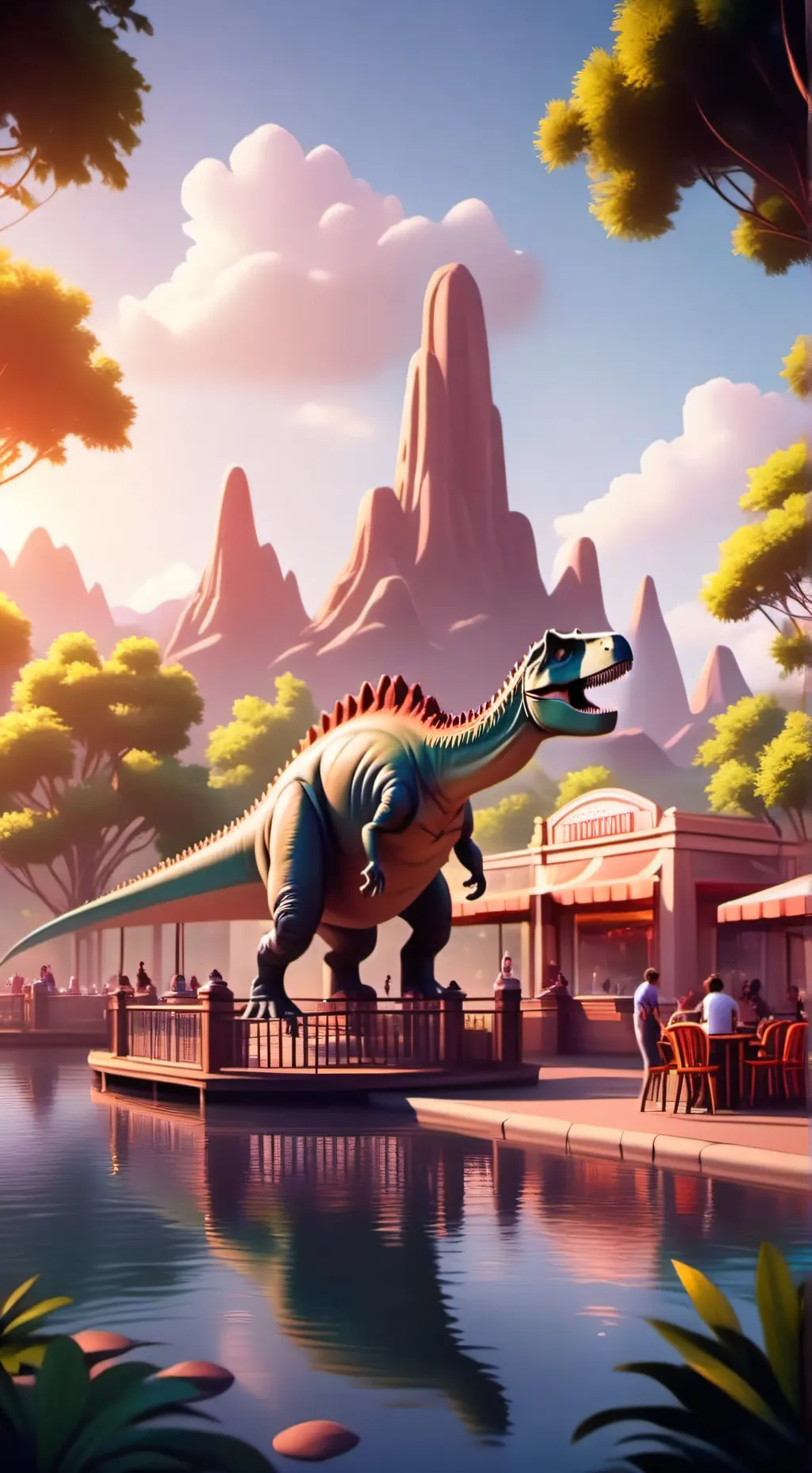 ai character: Jurrasic park  background