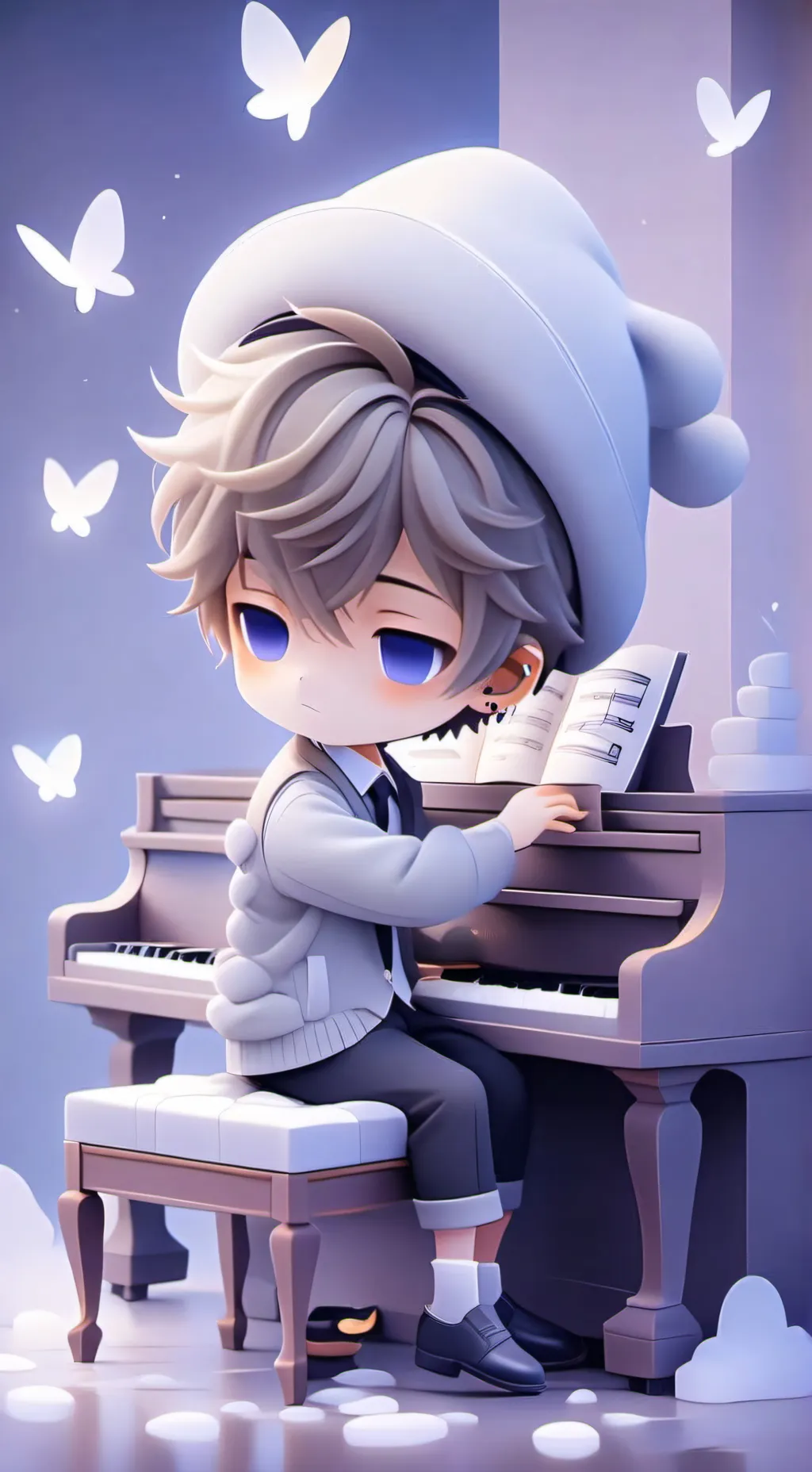 ai character: Piano tiles background