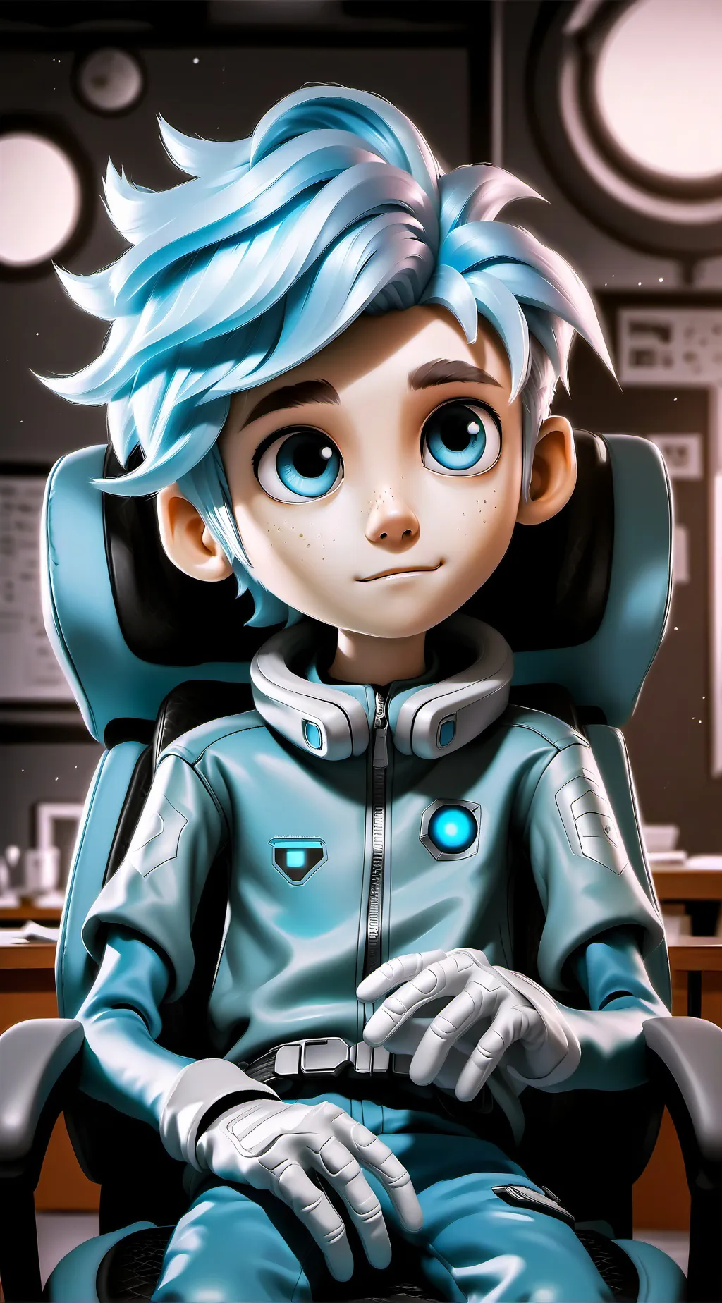 ai character: Blu background