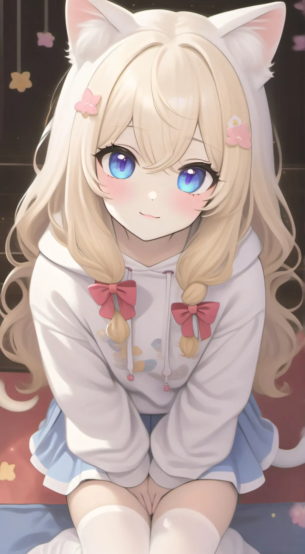 ai character: cat girl  background