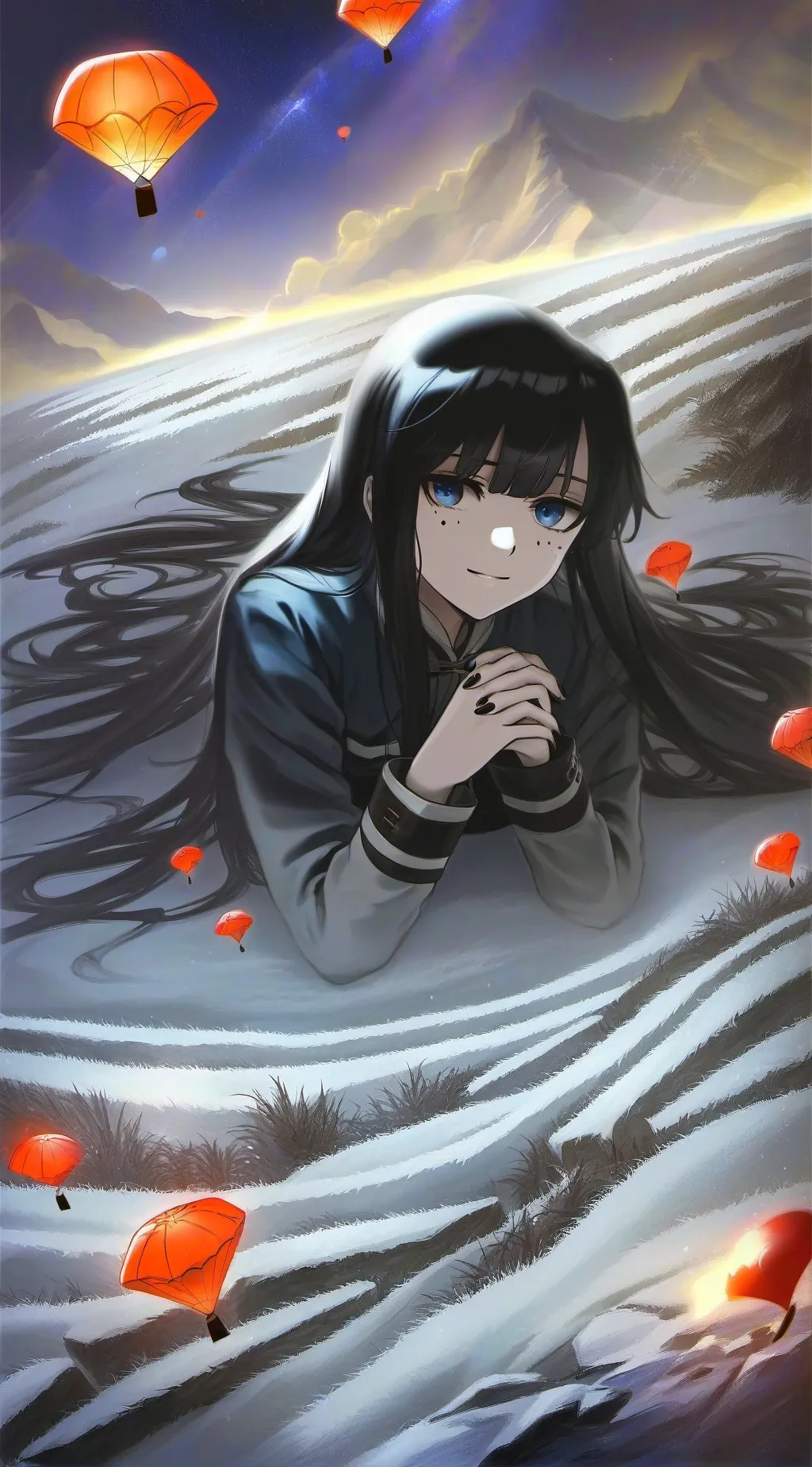 ai character: sad girl background