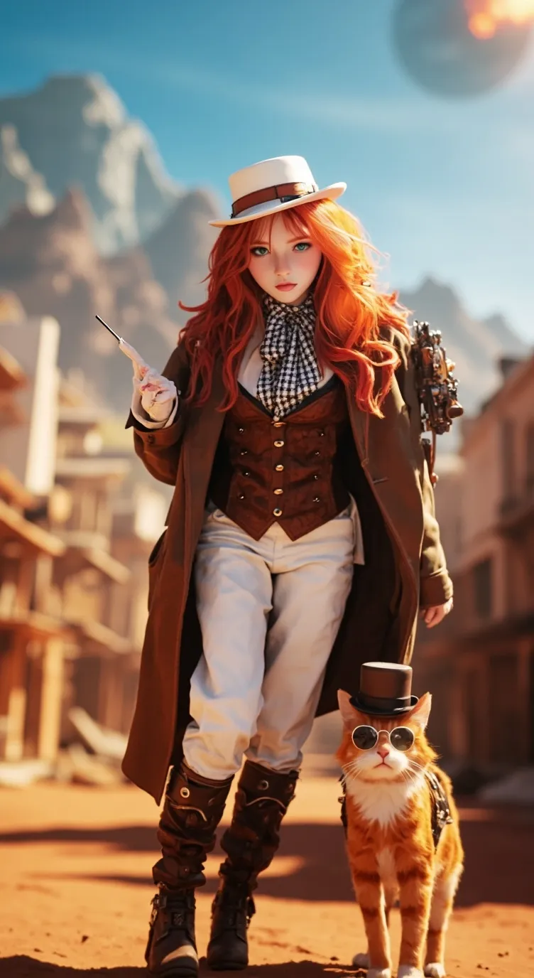 ai character: Laura & Mr.S.Fluff background