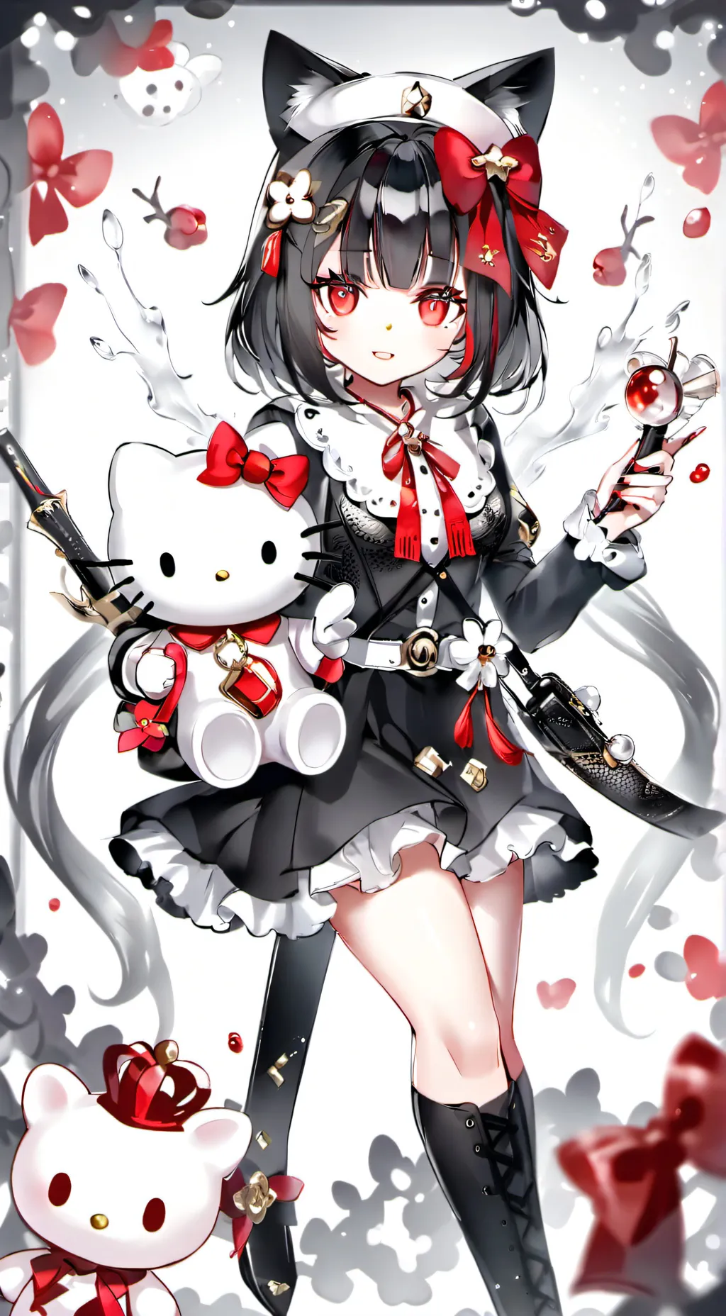 ai character: Hello Kitty Fan background