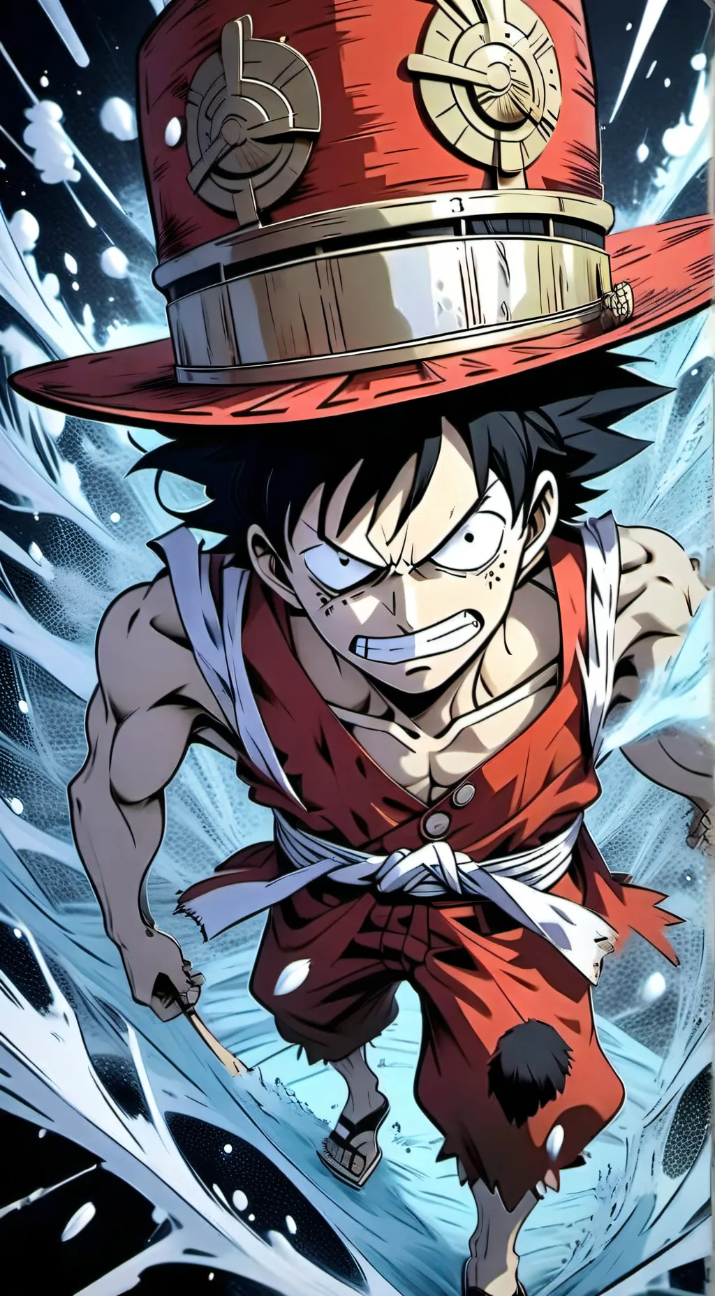 ai character: angry luffy background