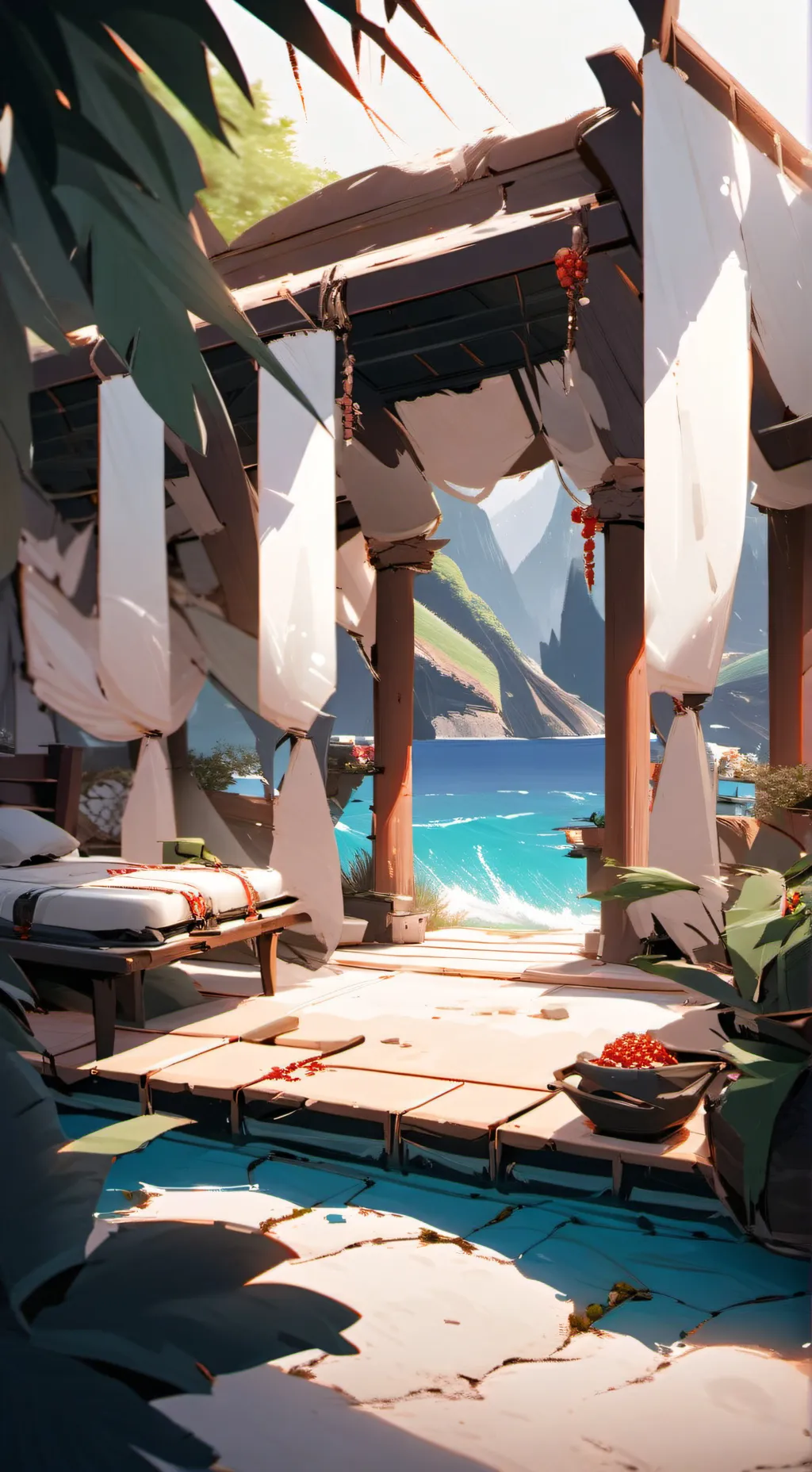ai character: MHA beach day 🌊 background