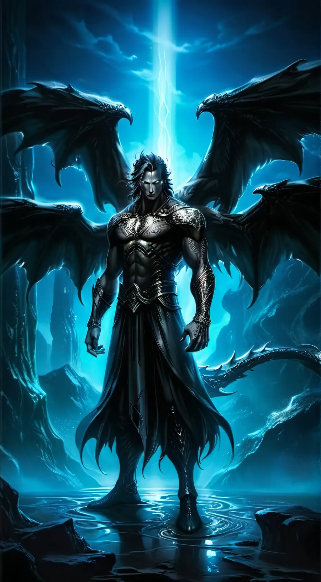 ai character: Titan and Dragon  background