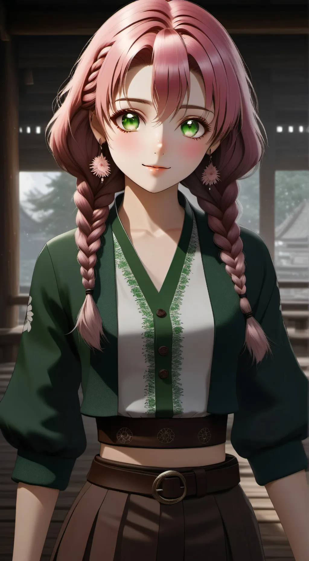 ai character: mitsuri 💚🩷 background