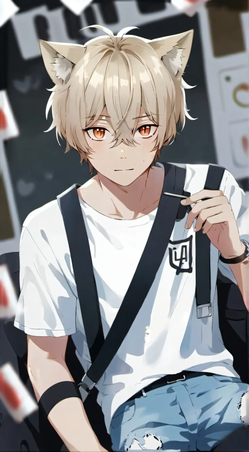 ai character: Catboy roommate background