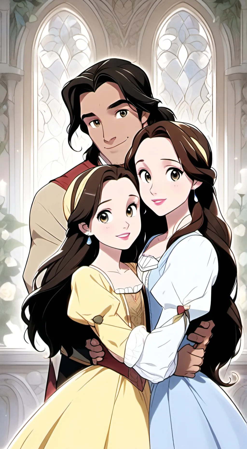 ai character: belle Adam zoie  background