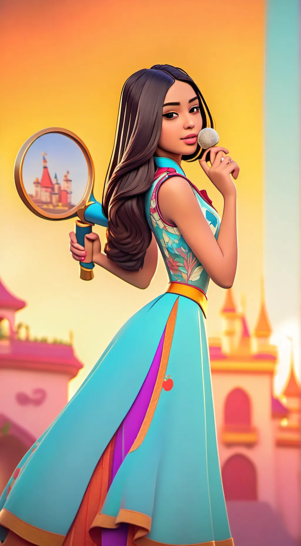 ai character: hot women  background