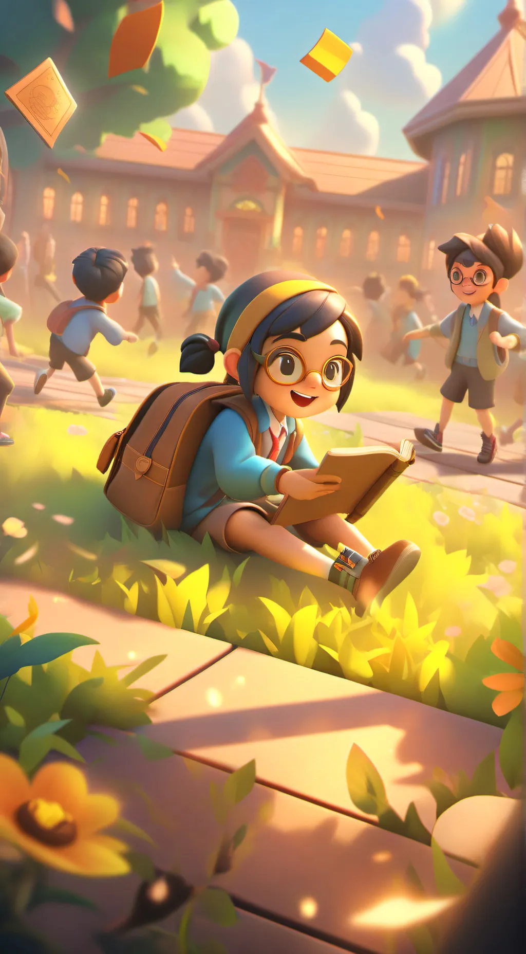 ai character: school virus background