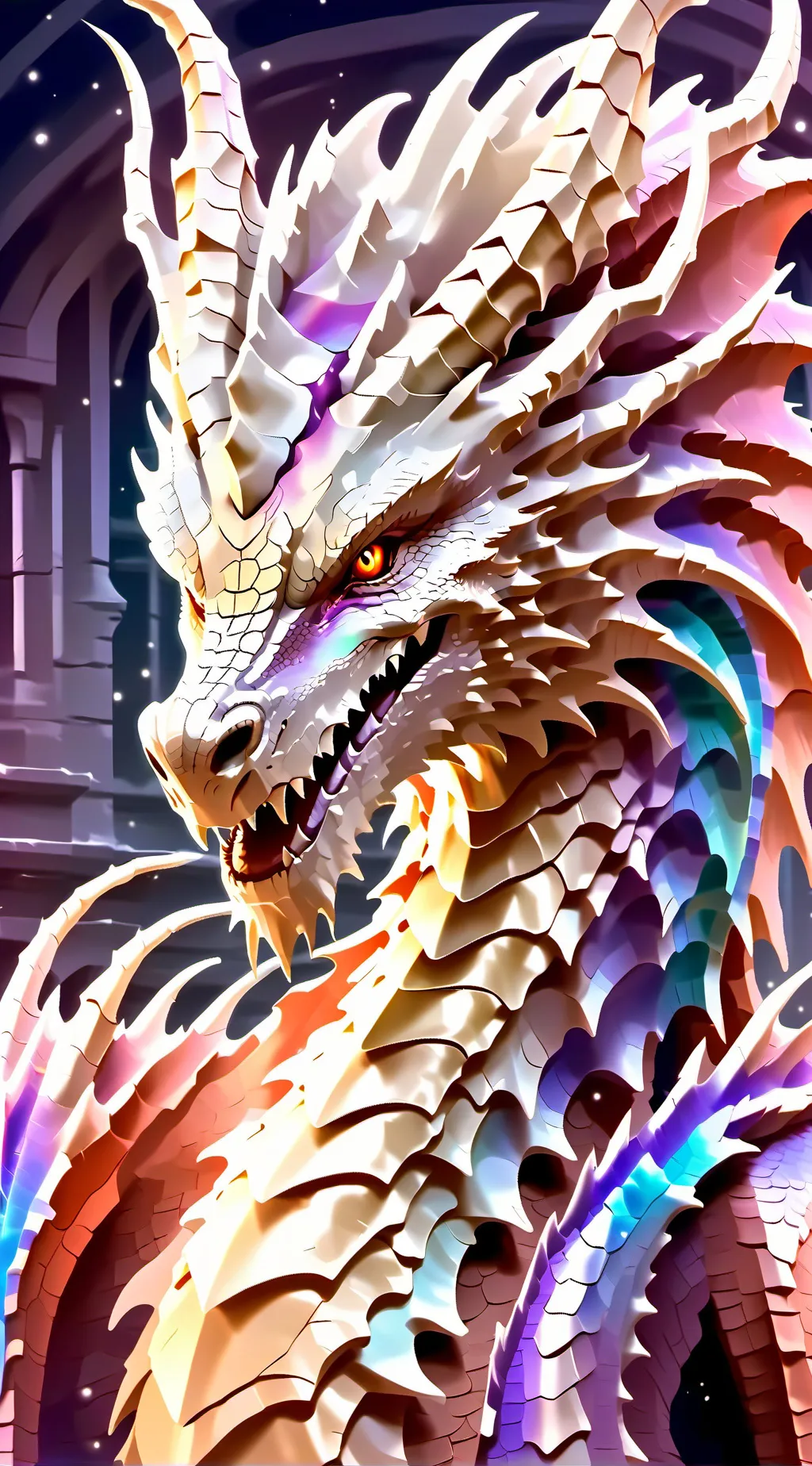 ai character: rainbow dragon background